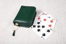 Playing Card Holder Leather Zip Case with Playing Cards Uk Made