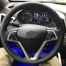 Alcantara Steering Wheel Cover Real Leather Wrap for HYUNDAI VELOSTER 2012-17 L