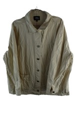 STUSSY Beige Overshirt Jacket size 12 Womens Cotton Casual Outdoors Outerwear