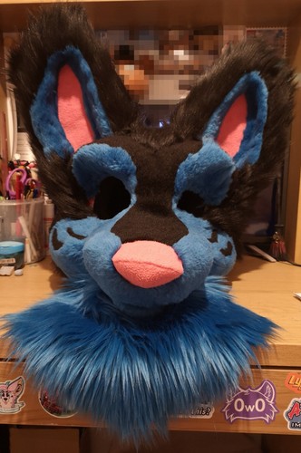 Unfinished wolf fursuit head - unfinished,