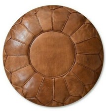 Premium XL Leather Pouffe