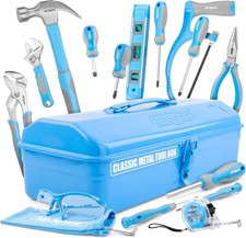 Hi-Spec Beginner Tool Kit with Metal Box, Complete Real Hand Tools for DIY Start
