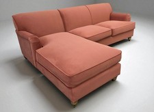 MADE.COM Orson LHF Chaise End Corner Sofa, Pink Velvet (1907)