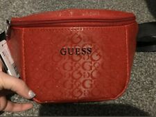 BN Guess Waistbag Bum Bag Travel Belt Bag Red AUTHENTIC 