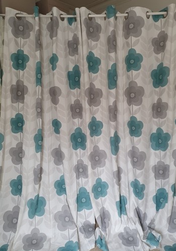 Retro style grey blue - , flowers