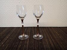 BEAUTIFUL PAIR OF UNUSUAL CRYSTAL WINE GLASSES - LOOK