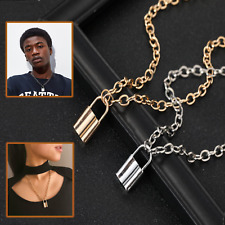Special Stylish Men Womens Punk Smart Lock Padlock Shaped Pendant Chain Necklace