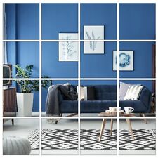 ANECO Self Adhesive Mirror Sheets Non Glass Tiles Stickers Home Wall Decor UK