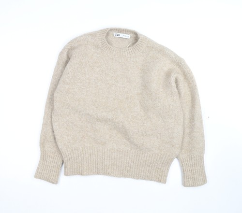 Zara women beige wool blend - beige,