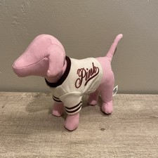 Victoria’s Secret PINK  Mini Dog W/ Varsity Sweater Excellent Stuffed Plush