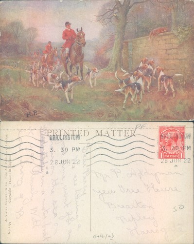 Fox hunting with dogs - a, vivian