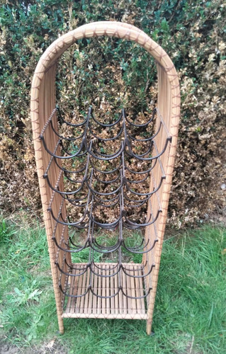 Tall metal and rattan