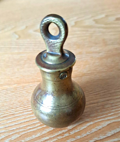 Antique brass clock - clock, weight