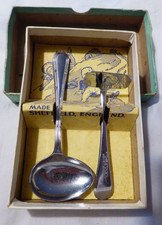 Vintage Childs  set - Chrome over sterling silver with original box