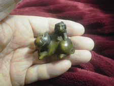 Hand Carved wood netsuke Hippo