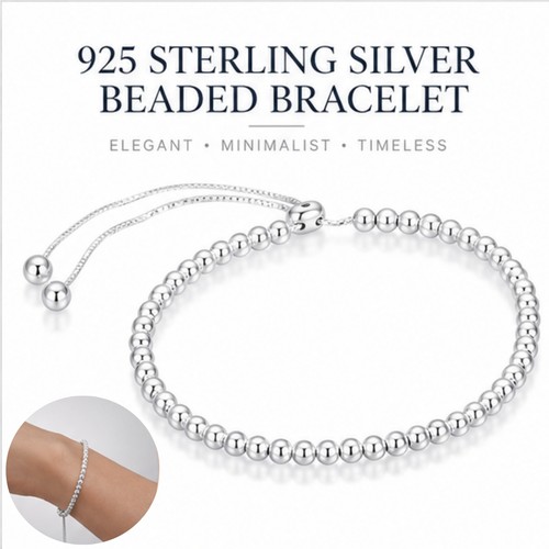 Genuine sterling silver beaded - sterling,