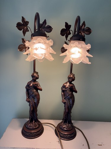 Pair vintage bronze look - pair,