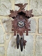 Vintage HUBERT HERR Mechanical Cuckoo Clock,Hand Carved,Black Forest,German,Old