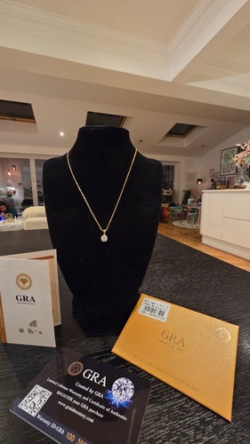 1ct moissanite gold necklace - moissanite,