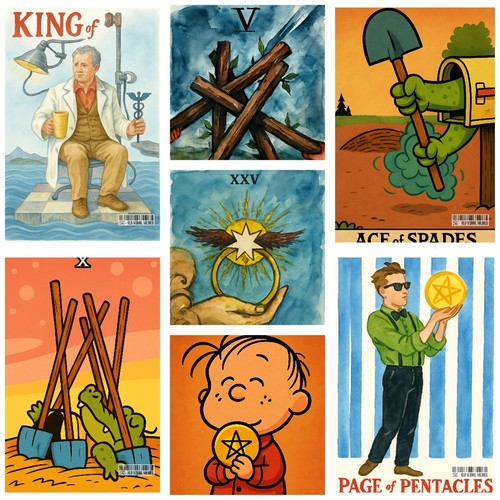 Vintage tarot cards poster - tarot,