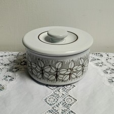 Vintage Hornsea Pottery Charisma Round Brown Lidded Butter Dish / Sugar Bowl 