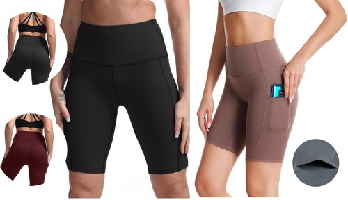 Women yoga shorts - shorts, waist