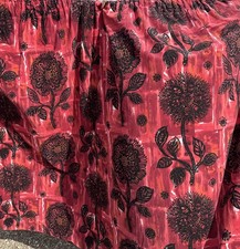 Vintage Curtains Retro Red Black Large Flower Print Brush Nylon Material 59”drop