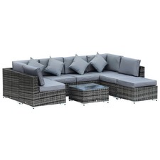 Outsunny 7-Seater Rattan Sofa