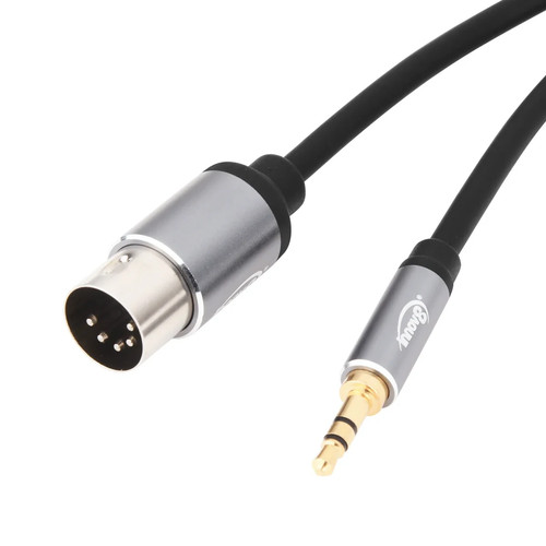 Pin din male 5mm jack - male, 3.5mm