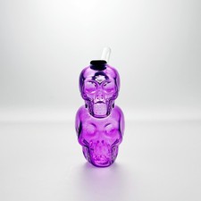 4" Purple Glass Bong Double