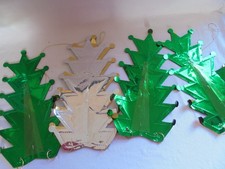 VINTAGE FOIL STAR CEILING HANGING CHRISTMAS DECORATIONS 80S x 4