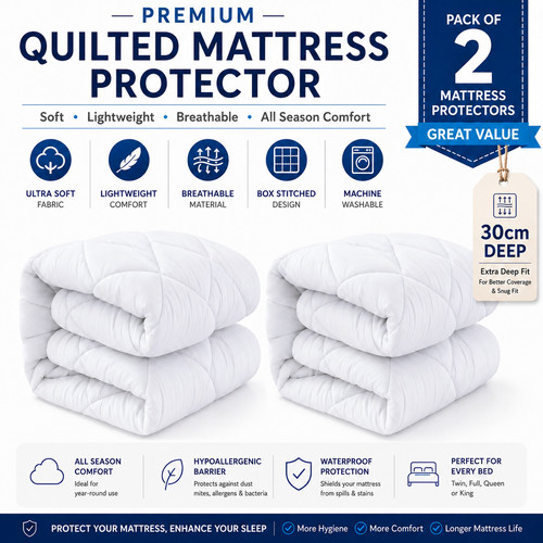 Quilted mattress protector - quilted,