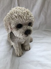 Vivid arts off White , Bichon frise puppy dog ornament dog animal figure.