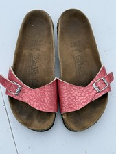 BIRKENSTOCK BIRKI'S SANDALS NARROW FIT UK 5 METALLIC CORAL PINK.CROC USED