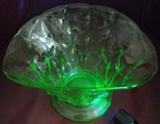 Uranium Glass Art Deco  Flower