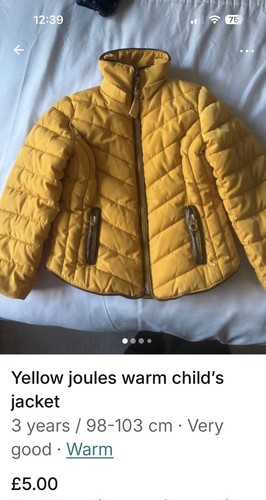 Joules girls yellow padded - joules,