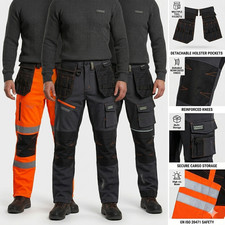 MENS HI VIZ VIS WORK TROUSERS