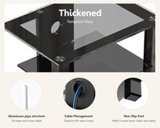Hifi Racks 4 Tiers Glass TV Stand HIFI Rack Stand Cabinet with Cable Management