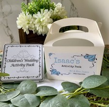 Personalised Childrens Kids Wedding Activity Pack Favour Box - Hearts Design