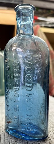 1890 blue glass - glass, chemist