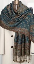 Vintage Green Paisley Pattern Shawl / Scarf Or Scarf / Shawl hijab