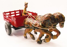 Marx toys dual horse cart - marx,