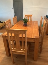 Solid oak Dining Table With 6