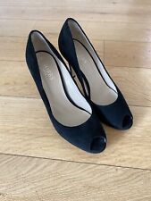Hobbs Shoes Size 5 Black Suede Peep Toe High Heels Party Shoes