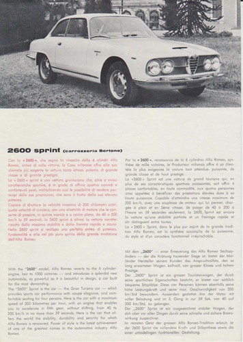 Alfa romeo 2600 sprint circa - 2600,
