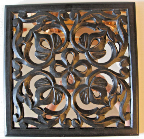 Decorative black wood mirror - decorative,