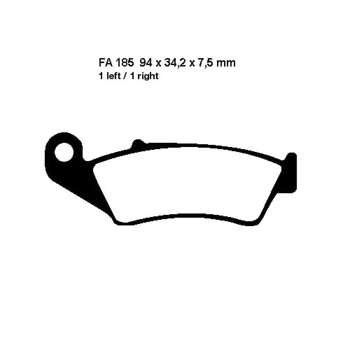 Pair brake pads - ebc, fa185tt