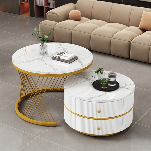 Round coffee tables set - round,