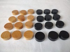 Set of Wooden Draughts Pieces