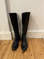 Russell & Bromley,Made In Italy,   Black Leather Knee High Boots Size 40